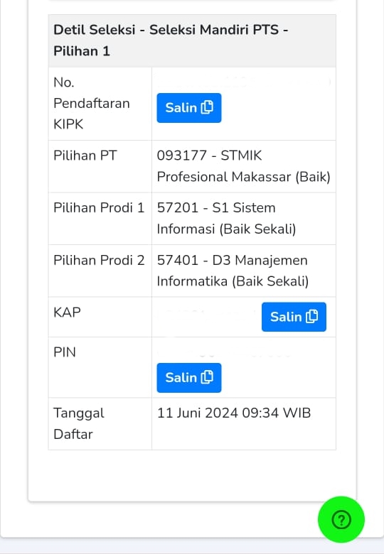 Bukti Seleksi Mandiri
