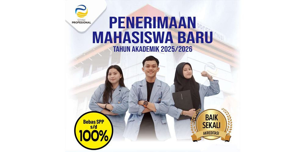 Poster Penerimaan Mahasiswa Baru STMIK Profesional 2025